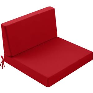 Outdoor Cushions for Patio Furniture, Outdoor Seat and Back Cushion, Waterproof Hampton Bay Deep Seat Replacement Couch Cushions for Garden Lawn, 28.5x28.5 Red (28.5x28.5 Inch)