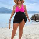 Blooming Jelly Women Plus Size Swimsuit One Piece Swim Dress Tummy Control Bathing Suits Criss Cross Modest Swimwear (XL)