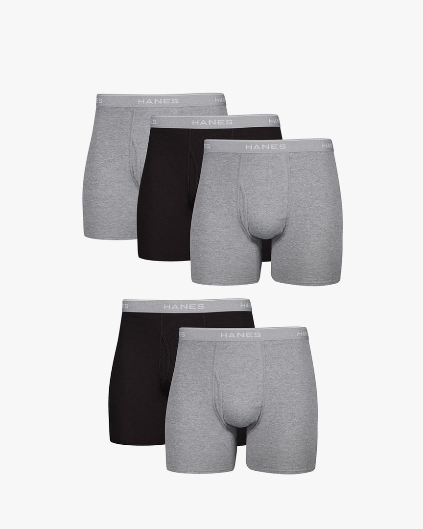 Hanes Men's Boxer Briefs, Cool Dri Moisture-Wicking Underwear, Cotton No-Ride-up for Men, 5 Pack, Size Small
