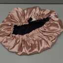 YANIBEST Adjustable Silk Bonnet Double Layer Satin Bonnet Hair Bonnet for Sleeping Bonnets for Women Hats Curly Natural Hair, Pearl Pink (One Size)