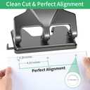 AFMAT 3 Hole Punch Heavy Duty, 40-Sheet Three Hole Punch, 50% Reduced Effort, 3 Hole Puncher for Binder w/Large Chip Tray, 9/32" Holes Diameter, Metal Paper Puncher for Home/Office/School, HP16