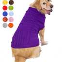 Dog Sweater, Warm & Comfortable Winter Turtleneck Pullover, XX-Large, Purple, Acrylic, Machine Washable, Striped, Christmas, Dog, Cat, Unisex, 28-40 lbs, Large Breeds