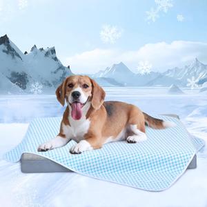 Chicute Cooling Blanket for Dogs - Q-MAX>0.4 Waterproof Pet Throw Blanket Bed Cover, Non-Slip Dog Blankets for Couch Protector, Washable Furniture Cover for Summer, Pearl Blue,30x40 In