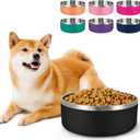 LIHONG Stainless Steel Dog Bowls for Small Medium Sized Dogs Non Slip,Insulated Dog Bowl,Pet Bowl for Food and Water,Rustproof(40oz,Black)