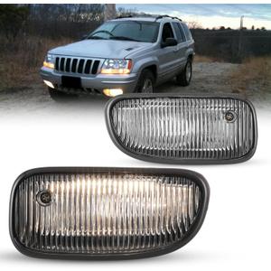 Fog Lights for JEEP Grand Cherokee 1999-2003 with Bulbs H12 12V53W Fog Lamps Replacement- 1 Pair (Clear Lens)