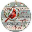 Sympathy Gifts for Loss of Loved One - Cardinal Ornaments Christmas Decorations for Tree, Memorial Gifts for Loss of Mom, Ceramic Hanging Christmas Ornaments 2025