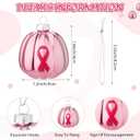 12 Pcs Breast Cancer Christmas Ornaments for Tree Pink Hanging Pumpkins Pink Ribbon Tree Ornaments Breast Cancer Awareness Decorations for Home Xmas Party Decor Gifts