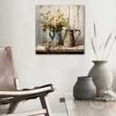 LAIART Farmhouse vintage rustic wall decor, floral wall art modern home artwork, 20"L x 20"W