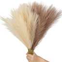 30pcs Pampas Grass Decor,21" Artificial Pompous Grass Bulk,Small Vase Filler Pompas Grass for Home Wedding Living Room Wall Party Decoration (Beige,Light Brown, 21 Inch 30 Pcs)