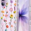 Unov Case for iPhone 17 Case Clear with Design Embossed Floral Pattern Soft TPU Bumper Slim Protective 6.3 Inch (Aesthetic Flower)