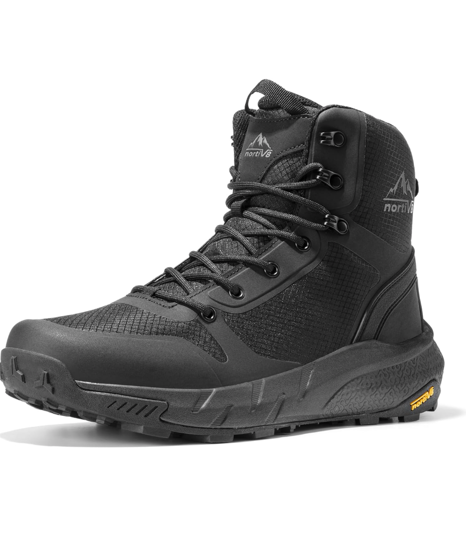 NORTIV 8 Men's Military Tactical Boot Lightweight Comfortable Boots for Work All Day Side Zipper Motorcycle Combat Hiking Boots 8 Inches Metrostrike, Size 10.5