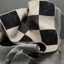 Seavish Ombre Checkered Rug, 8x10 Black and White Rugs for Living Room, Low Pile Soft Bedroom Rug Under Bed Non-Slip Large Checkerboard Modern Neutral Area Rug for Dining Room Playroom