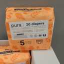 Pura Size 5 Eco-Friendly Diapers (24-35 lbs) Totally Chlorine Free (TCF), Hypoallergenic, Soft Organic Cotton, Sustainable, up to 12 Hours Leak Protection, Allergy UK, 6 Packs of 20 (120 Diapers)