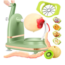 Manual Hand Crank Apple Peeler, Corer and Slicer – Suction Non Slip Counter Grips - Stainless Steel Blades – Peels, Cores and Cuts in Seconds for Home Kitchen (green-1, apple cutter 12 slices)