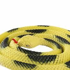 Yellow And Black Snake Plastic Toy 