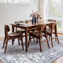 Area Floor Mat for Under Dining Table, 4'x6' Waterproof Vintage Print PVC Floor Rug for Bedroom Kitchen, Stain Resistant Non-Slip Rug for Living Room, Easy Clean Desk Chair Mat for Home Office Decor