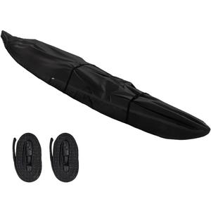 Fade and Tear Resistant Trailerable Cover with Waterproof Zipper, 600D Marine Grade Heavy-Duty Waterproof Canoe Cover Fit for 10ft Kayak,Indoor/Outdoor Storage,Black
