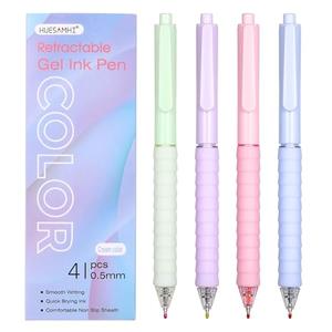 huesamhi gel pens,4pcs 0.5mm Quick Dry Retractable Pens Fine Point Gel Ink for Writing, Ideal Office School Desk Accessories Gift Pack of 2