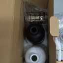 Moforoco Kitchen Dish Soap Dispenser Set, 16OZ Glass Bottle, Hand and Dish Soap Dispenser Set, Instant Dry Tray, Non-Slip Silicone Pad, Brush Holder with Smiley Face Sponge Holder, Kitchen Decor