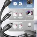 LISEN Multi Charging Cable, 3 in 1 Retractable Charging Cable, Retractable Car Charger with Type C/L/Micro USB Ports for iPhone 17 16 15 14 Pro/Samsung Galaxy S25/Kindle, Car Accessories for Women