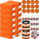12 Sets Mini Sneaker Boxes for Party Favors Small Gift Case Mini Shoe Gifts Boxes with Editable Label Keychains Small Ball Bracelets Stickers for Sport Basketball Party Supplies (Orange)