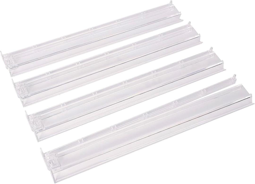 Mahjong All-in-One Tile Rack & Pusher, Clear Acrylic Mahjong Rack and Pusher Combo, Modern American Mahjong Tile Racks, Set of 4, White (17.72 inches) Clear