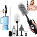 5-in-1 Long Handle Electric Water Bottle Brush, Straw Cleaner Brushes with Removable Brush Head, Water Bottle Brush, Bottle Brush,for Stanley Cups, Baby Bottles, Pacifiers