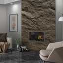 KASARO 3D Faux Stone Wall Panels, 4 PCS PU Wainscoting Panel for Interior Wall Decor, Cement Texture Thicker Accent for Home, Office, 43.3 23.6 inch, Grey