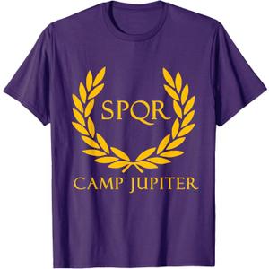 SPQR Senatus Populus Que Romanus Camp Jupiter T-Shirt T-Shirt (Small, Purple)