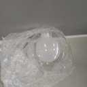 Lighting Replacement Glass Lampshade 4 Inch Milky White Glass Dome Cover Round Globe 0.8 Inch Fitter for G9 Bulb Replacement (transparent and white)