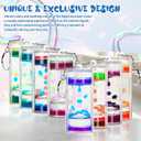 8pcs Liquid Timers Keychain Set for Stress Relief and Sensory Play, Durable and Colorful Fidget Keychain, Perfect for Boys Backpacks, Fun Science Gift for Teens, Portable and Convenient