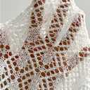 SweatyRocks Women's Tie Front Crop Cardigan Hollow Out Long Sleeve Lightweight Knit Tops (Large, White)