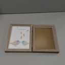 AEVETE 5x7 Double Picture Frames Hinged Wood Folding Picture Frames Vertically Display, Real Glass Front, Gray