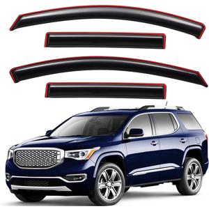Lightronic Extra Durable Clip-on in-Channel Auto Vent Window Visor, Fit 2017-2023 GMC Acadia (EXCLUDES Acadia Limited), UV Protection Rain Guard, Original Wind Deflector, No-Drill, Dark Smoke, 4-Pcs