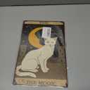 Vintage Cat Tin Sign Retro Tarot Card Metal Sign Poster Wall Art Decor Bathroom Dorm Room Home Decor - Moon