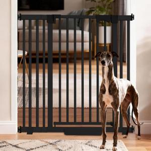 Ixaro 41" Extra Tall Dog Gate Indoor,30-62.5" Wide Heavy Duty Pet Gate for Doorways,Baby Gate with Walk Through and Auto Close, Pressure Mounted, Suitable for Stairs,Kitchen,Black
