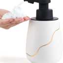 BosilunLife Automatic Foaming Soap Dispenser - Touchless Foam Hand Wash Dispenser for Bathroom Ceramic Smart Electric Auto Dish Soap Dispenser Waterproof, USB C Rechargeable, 17 oz/500 ml (White)