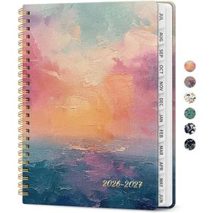 Planner 2026-2027, Academic Year Weekly and Monthly Calender Planner, from Jul 2026 - Jun 2027, Spiral Bound School Planning Book, Perfect for Teacher, Student, Women & Men, A4 (8.5" x 11"), Sunset