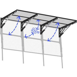 Heavy Duty Foldable Garage Storage Shelves Wall Mounted Metal Rack Unit Organizer with Removable Edge Barriers, Adjustable System for Corner Wall Use, 52.76 Inch Long 24.45 Inch Large
