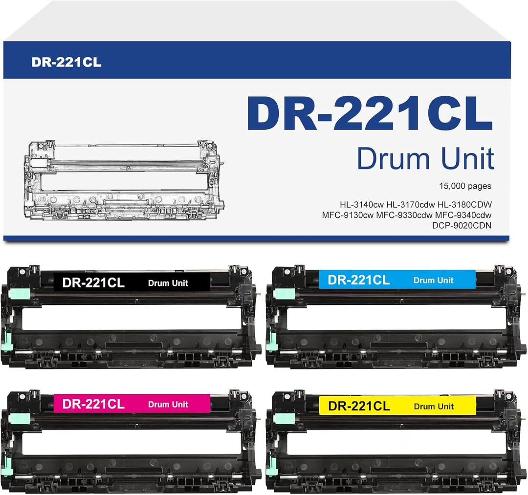 DR221CL DR-221CL Drum Unit Replacement for Brother DR221 DR-221 Imaging Drum forHL-3140cw HL-3170cdw HL-3180CDW MFC-9130cw MFC-9330cdw MFC-9340cdw DCP-9020CDN Printer