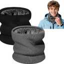Winter Neck Warmer Gaiter: Windproof Thick Fleece Lined Warm Neck Scarf for Skiing Cycling Snowboarding for Men Women (One Size, Black, Grey)