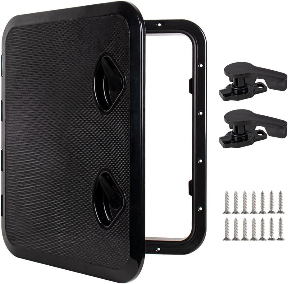 Marine Deck Access Hatch 18.1"20" White/Black Rectangle Boat Hatch & Lid,Boat Deck Hatch Lids