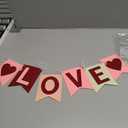 Valentine's Day Banner with Heart Hanging Swirls, Red Glitter Valentine's Day Door Banner Decorations for Party Decor (B)