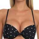 RELLECIGA Women's Underwire Bikini Top (Medium, Black Polka Dot)