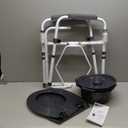 Medline Dark Gray 3-in-1 Folding Commode with Elongated Seat, Microban Treated - Portable, Adjustable, Durable - Ideal for Medical Patients