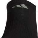adidas Men's Athletic Cushioned Socks, 6-Pack No Show with Arch Support (Black)