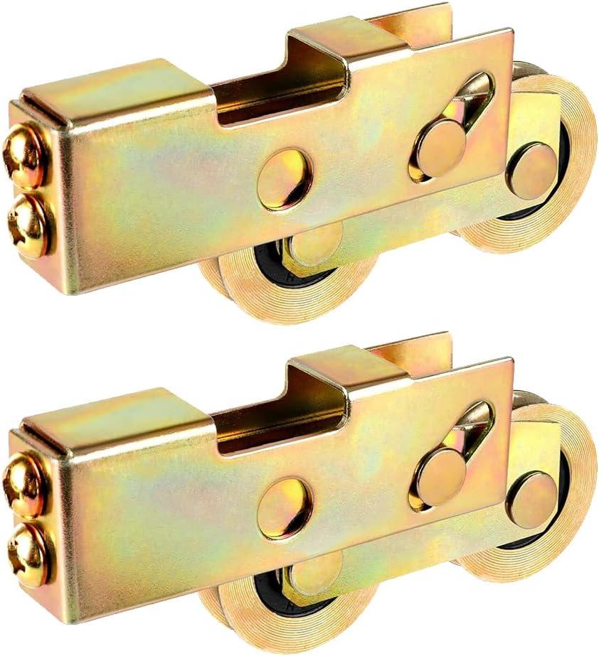 Sliding Patio Door Roller Replacement, Sliding Screen Door Tandem Roller Assembly, 1-1/4 Inch Steel Ball Wheel Bearing, 2 Pack