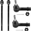 WEDOAUTO 1Pcs Front Outer + Inner Tie Rods End Links LH Driver & RH Passenger Fit For Dodge Ram 1500 2006-2010 (5 Lug Models), For Ram 1500 2011-2012 (5 Lug Models) Replace# EV800098 ES80574