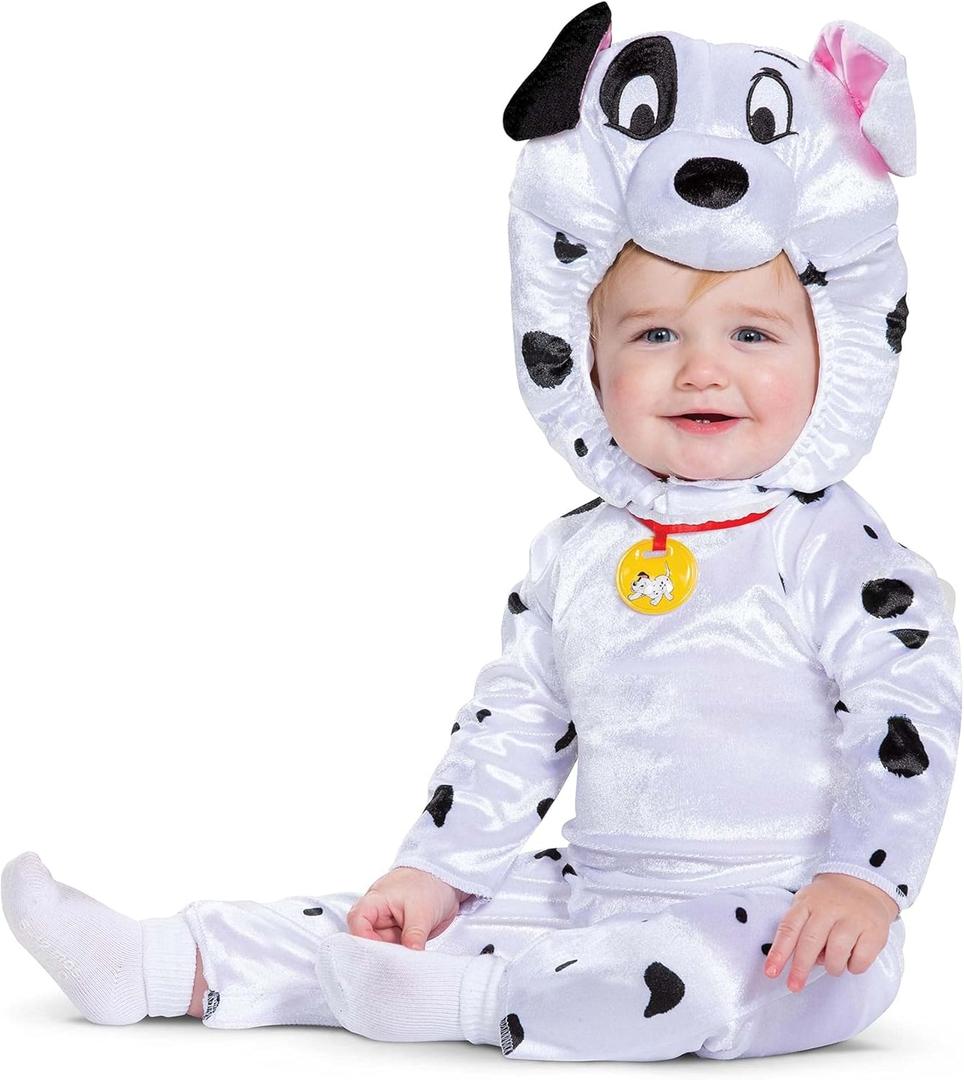 Disguise Dalmatian Costume for Toddlers, Officially Licensed 101 Dalmatians Costume Jumpsuit and Headpiece, Classic Toddler Size Small (2T)