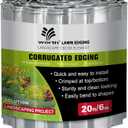 Worth Wide-Corrugated Galvanized Steel Landscape Edging, 6" x 20Ft Flexible Sturdy Lawn Garden Metal Edging Long Strips for Raised Flower Bed Tree Surrounds,Silver
